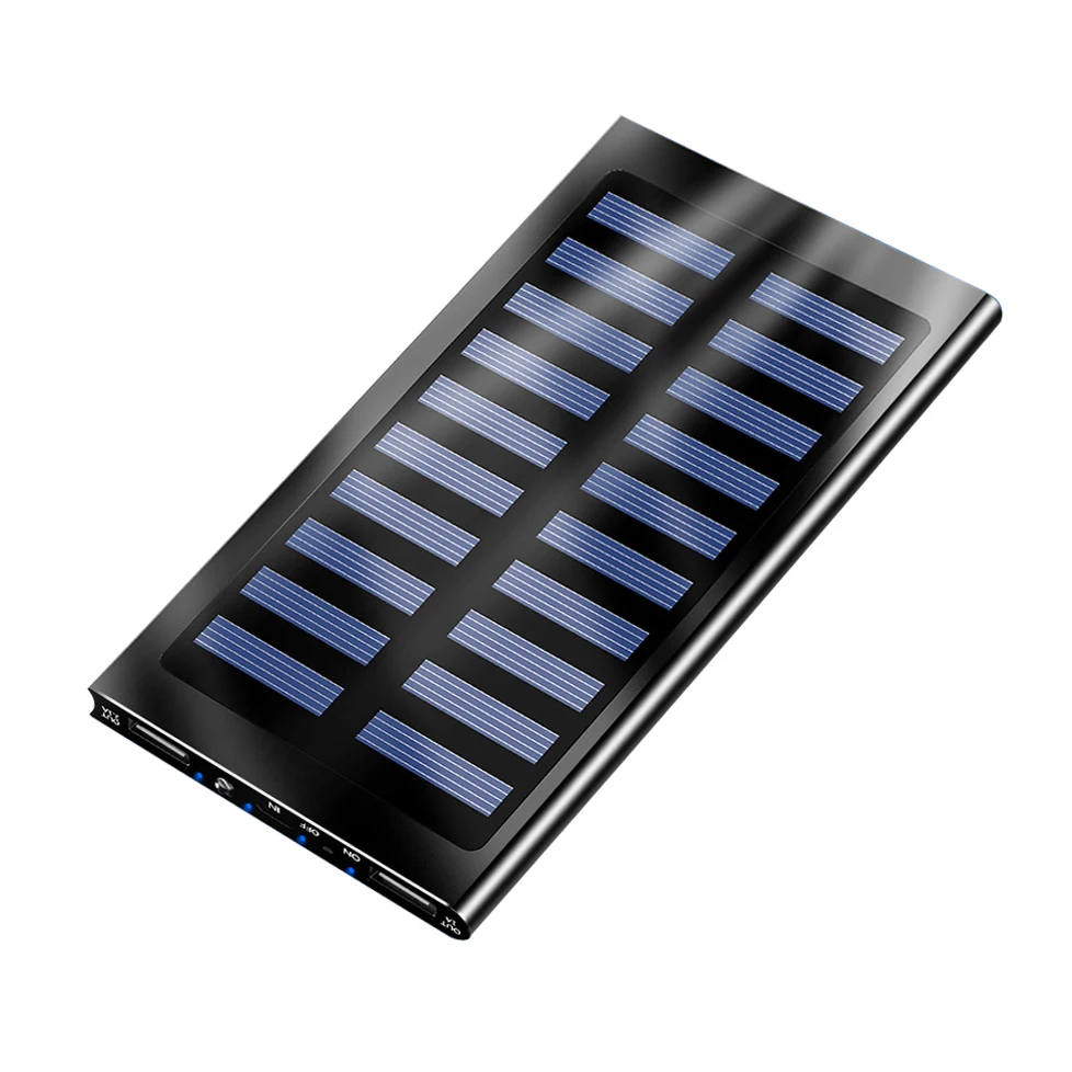 Solar Power Bank for Phones 8000mAh Solar Charger 2 Usb Ports External Charger