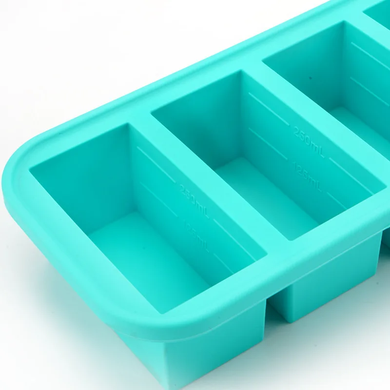 Meal Prep Store Soup Sauce Broth Leftovers Smoothie Large Ice Cube Silicone Freezer tray Food Molds storage Container
