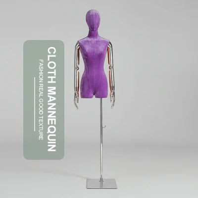 Popular 1/2 Half Body Female Women Articulated Mannequin Arms Fabric Fixable Dress Form Mannequins