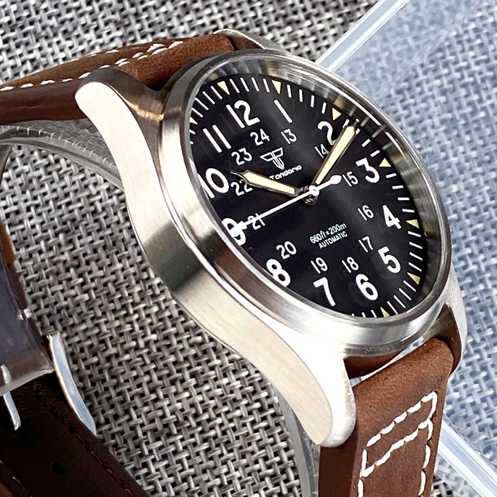 OEM New Product Pilot Tandorio Japan NH35A 200M Waterproof Luminous Sapphire Glass Mens Diver Mechanical Watch MOQ 1pcs
