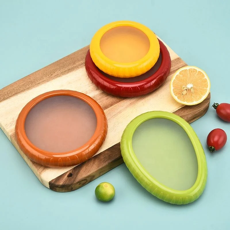 4 pack fridge Garlic Onions Lemons Potato Avocado keeper Saver Tomato Holder Reusable silicone fruit food Storage Containers Set