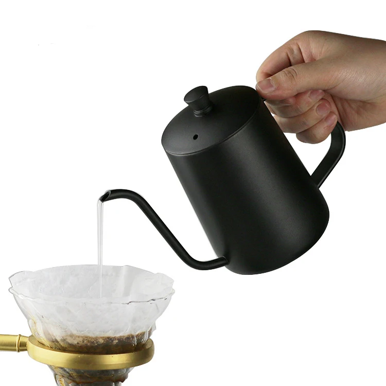 350/600ML Black Pour Over Coffee Kettle 18/8 Stainless Steel Coffee Gooseneck Kettle