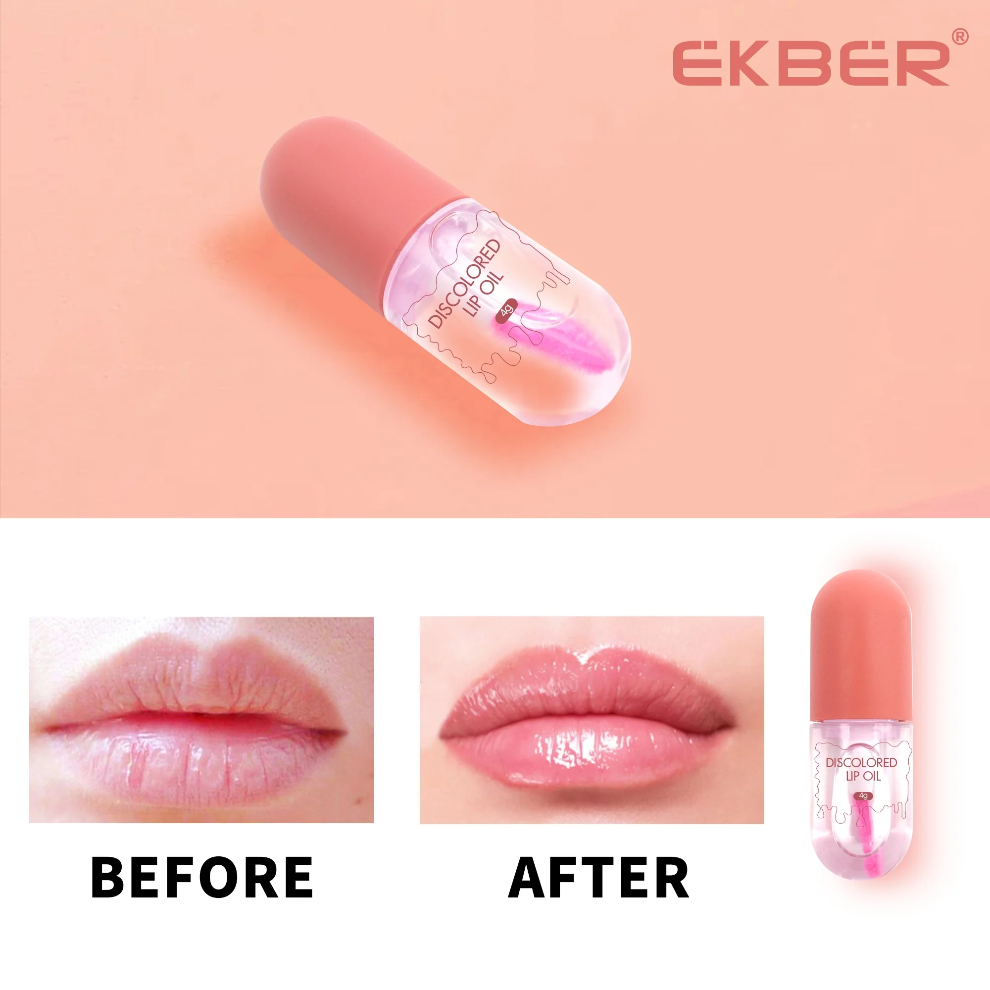 Low Moq Cupsale Discolored Lip Oil Color Changing Lip Gloss Private Label Lip Oil
