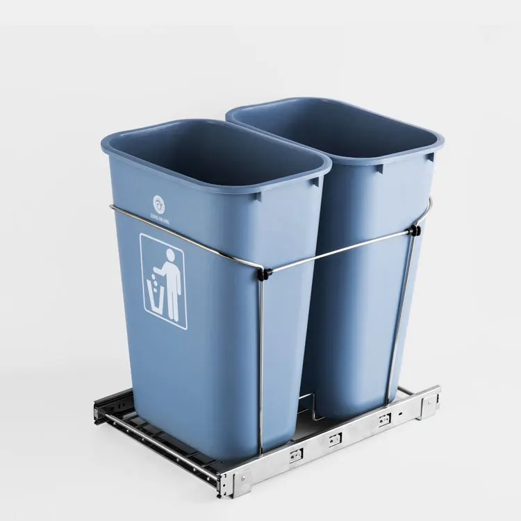 kitchen built in recycle bin 2 compartment garbage can black trash can