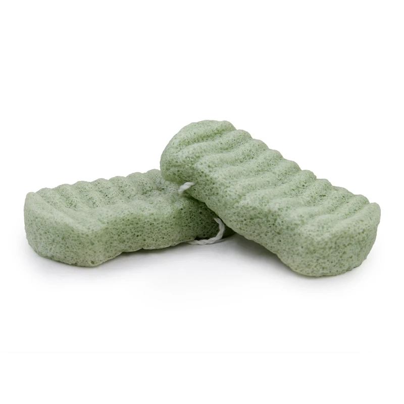 Bebevisa Aloe konjac body sponge dry state with customized box