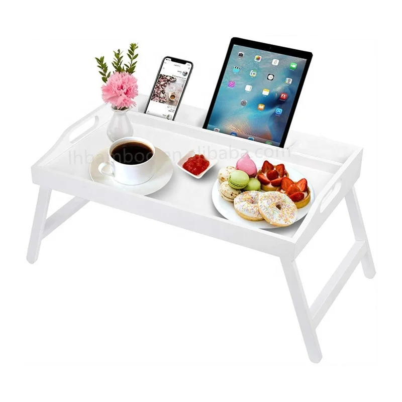 
Amazon Best Sale Bamboo Laptop Bed Tray Table Food serving Tray 