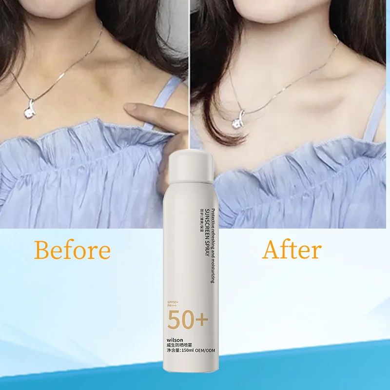 custom sunscreen Factory Lightweight Formula Water Resistant Broad SPF50 sunscreen tanning Spray