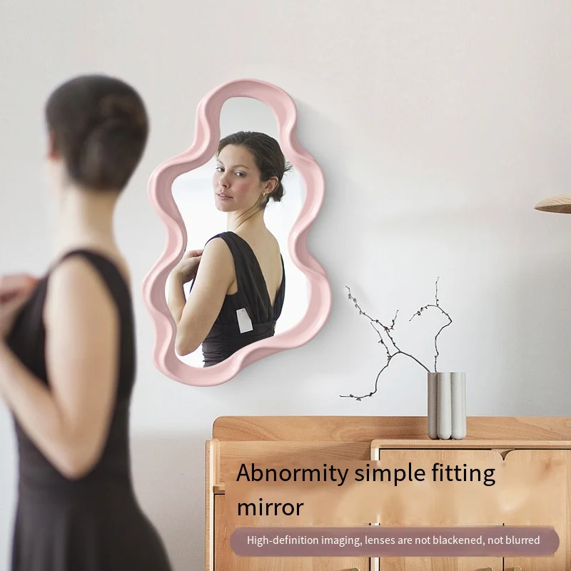 Cloud shape table vanity mirror simple wall hanging bathroom irregular makeup mirror French decorative mirror