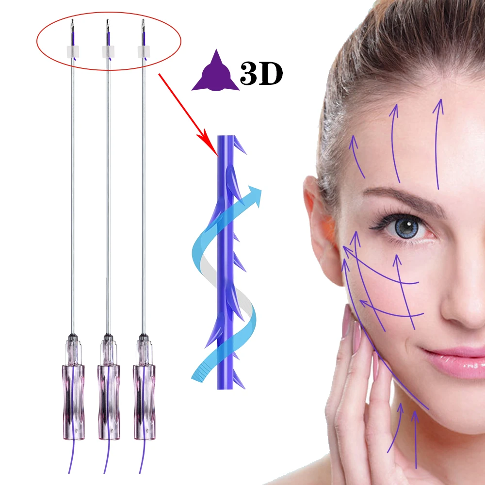 Cosmetic Grade No Pain 18G 100mm 3d Cog Blunt L Needle Type Hilos Tensores Pdo Thread