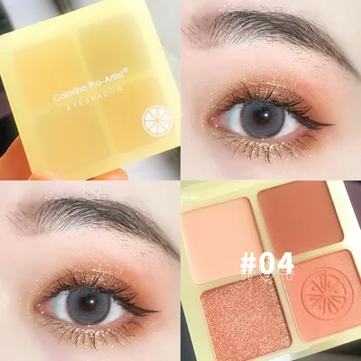 2022 NEW cosmetic products 4 colors eyeshadow acrylic colorless logo glitter and matte for eye maquillage palette