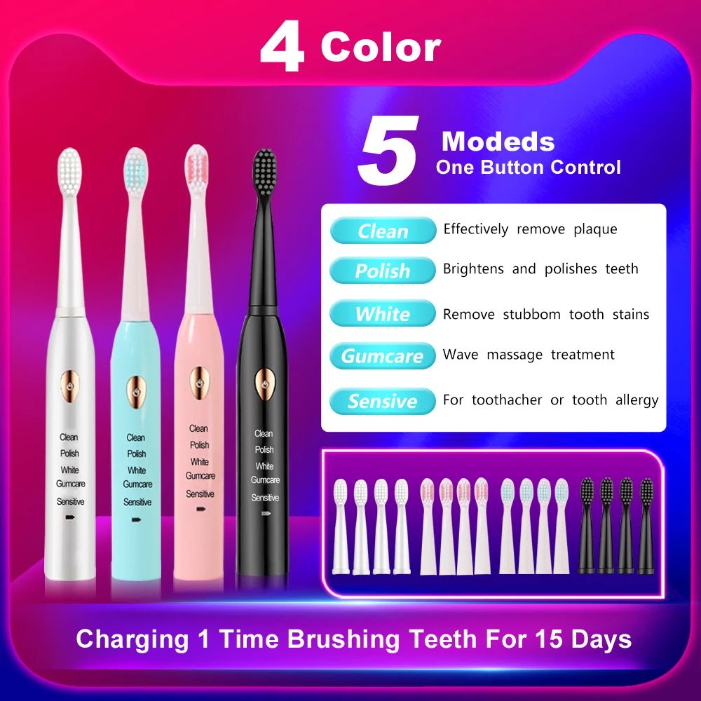 Wholesale powerful ultrasonic sonic usb charge rechargeable tooth brush washable electronic whitening buy electric toothbrush