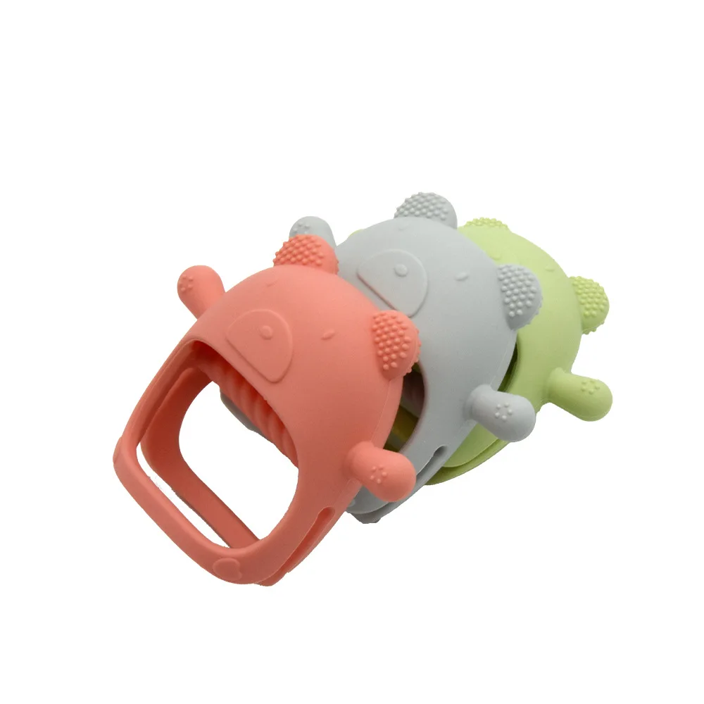 BPA Free Baby Chew Teething Toys Teether Fox Silicone  Soft Laser Bag OEM Customized Head Mold Animal Toxic Logo