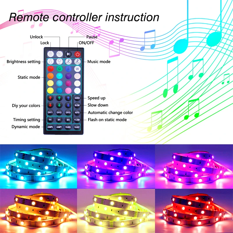 220V 5 Metros Controlador China Inteligente Luz 5050 Neon Para Tv De Luces Rgb Tiras Led