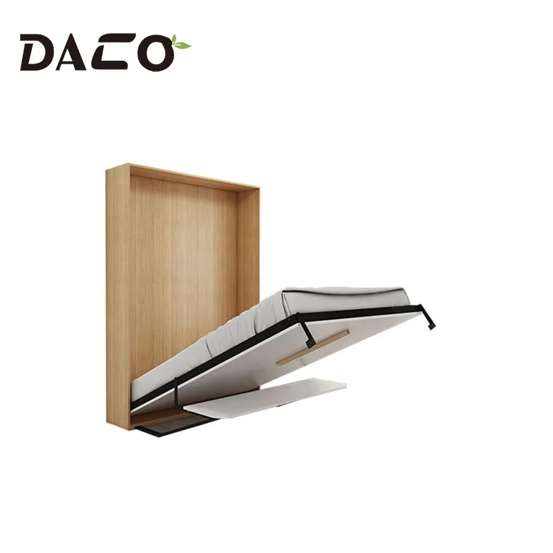 Smart Space Saving Furniture Queen Size Murphy Bed Hydraulic Piston System Vertical Tilting Folding Wall Bed with Desk