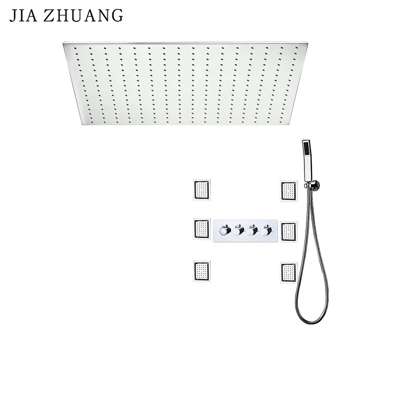 Europe style modern magic led shower head hot and cold  high flow misty rain fall electric shower head Body massage jet set