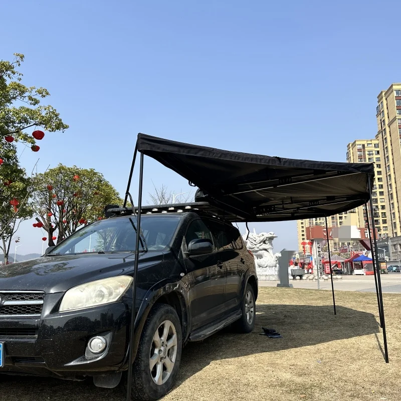 DrunkenXp Premium 280G Outdoor Camping 270 Degree 2.0m and 2.5m Radius LED Light Car Side Tarps Awning With Annex Room