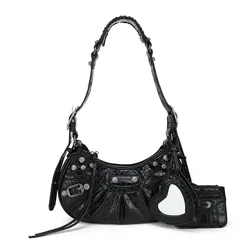 Fashion crocodile print Tote Shoulder diamond shinny Bag Women PU Leather Large Capacity women Purse and Handbag