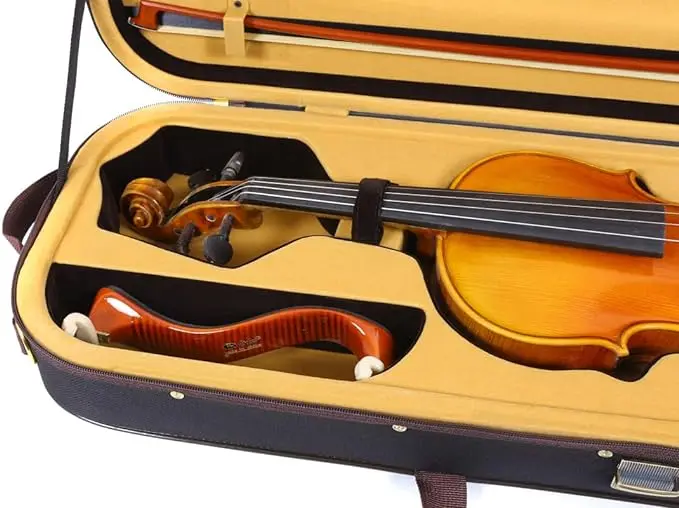 Professional and sturdy violin bag, full size hard protective cover with hygrometer lock compartment, adjustable shoulder strap
