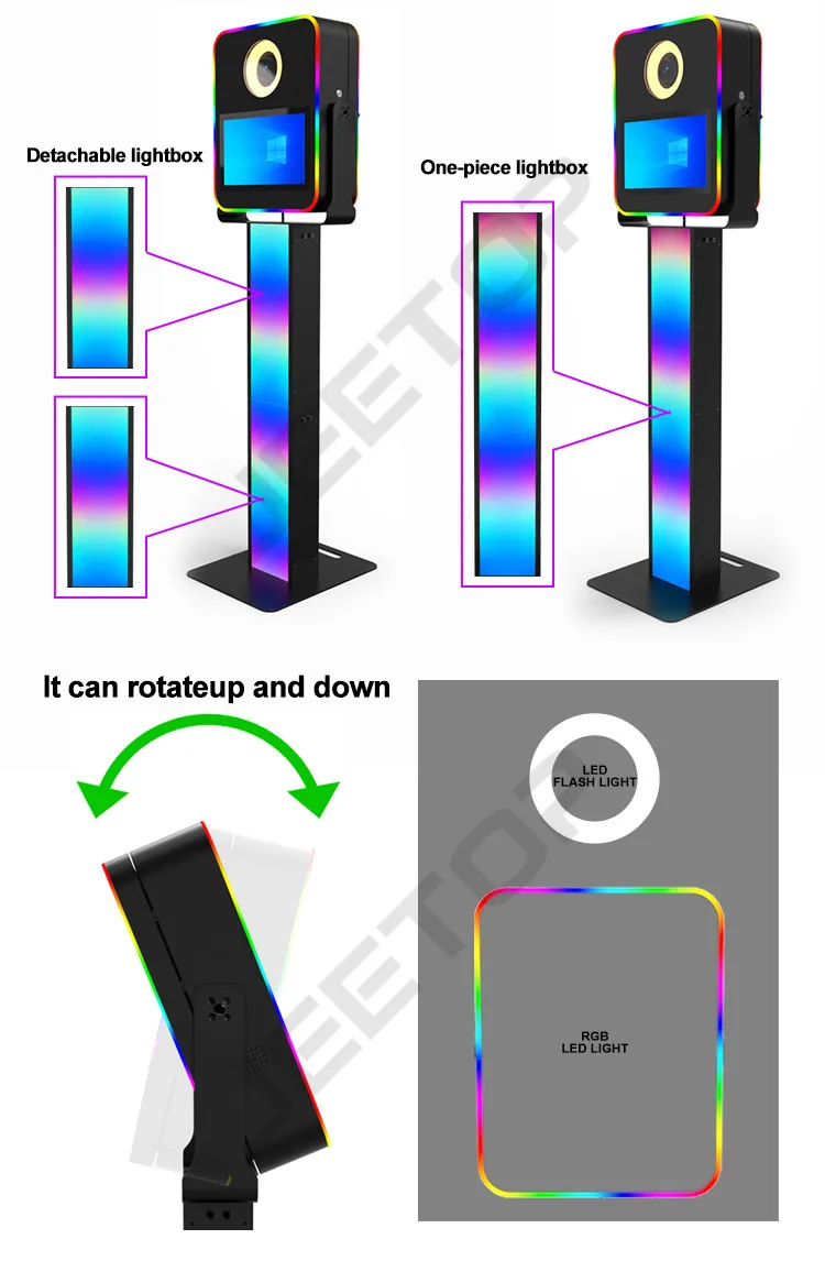 Dimmable Led Lighting Photo Booth Single-shot Photos,And Social Sharing