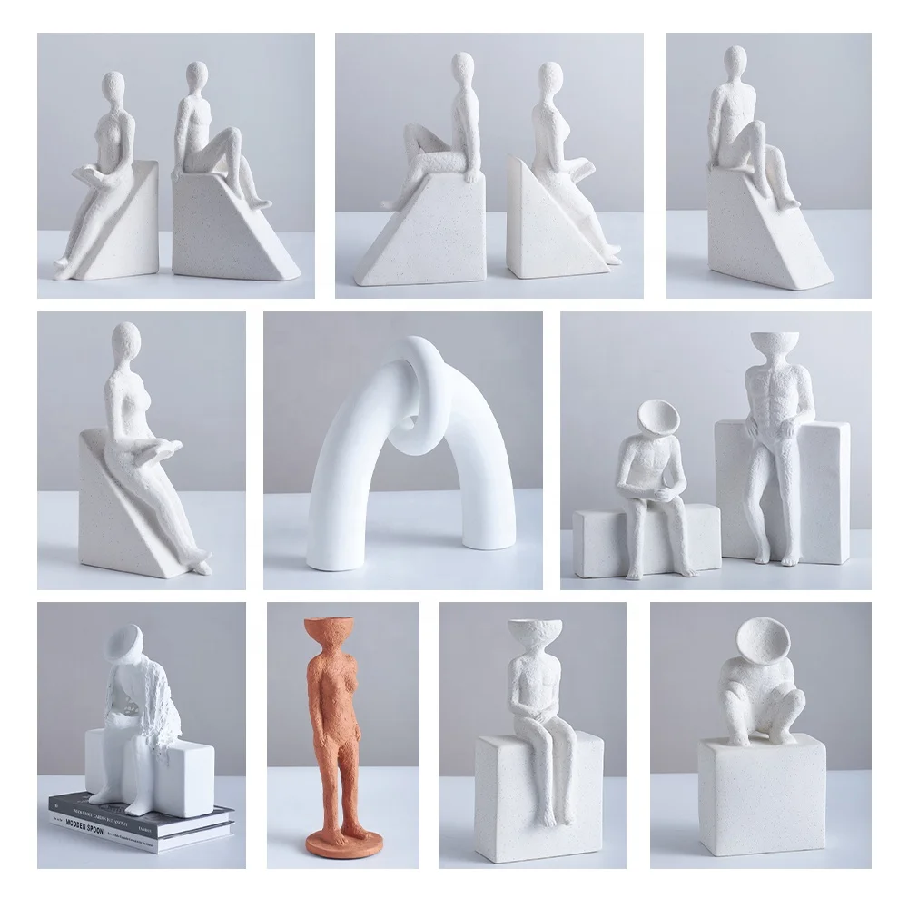 Nordic minimalist modernist interior design sculpture home living room ceramic tabletop decoration