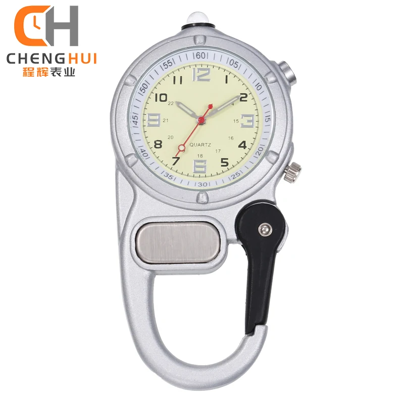 Customized Logo Vintage Clock Mountaineer Fob Medical Sports Watches Carabiner Clip Pocket Watch