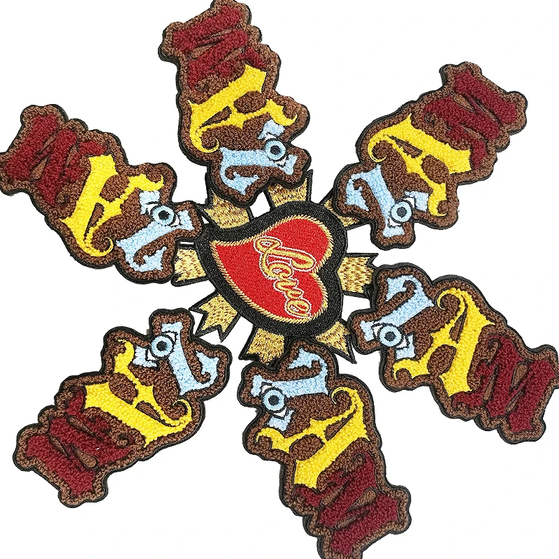 Custom Black Girl Embroidery Patches Iron On Sew On Bear Cartoon Anime Embroidered Patches Chenille