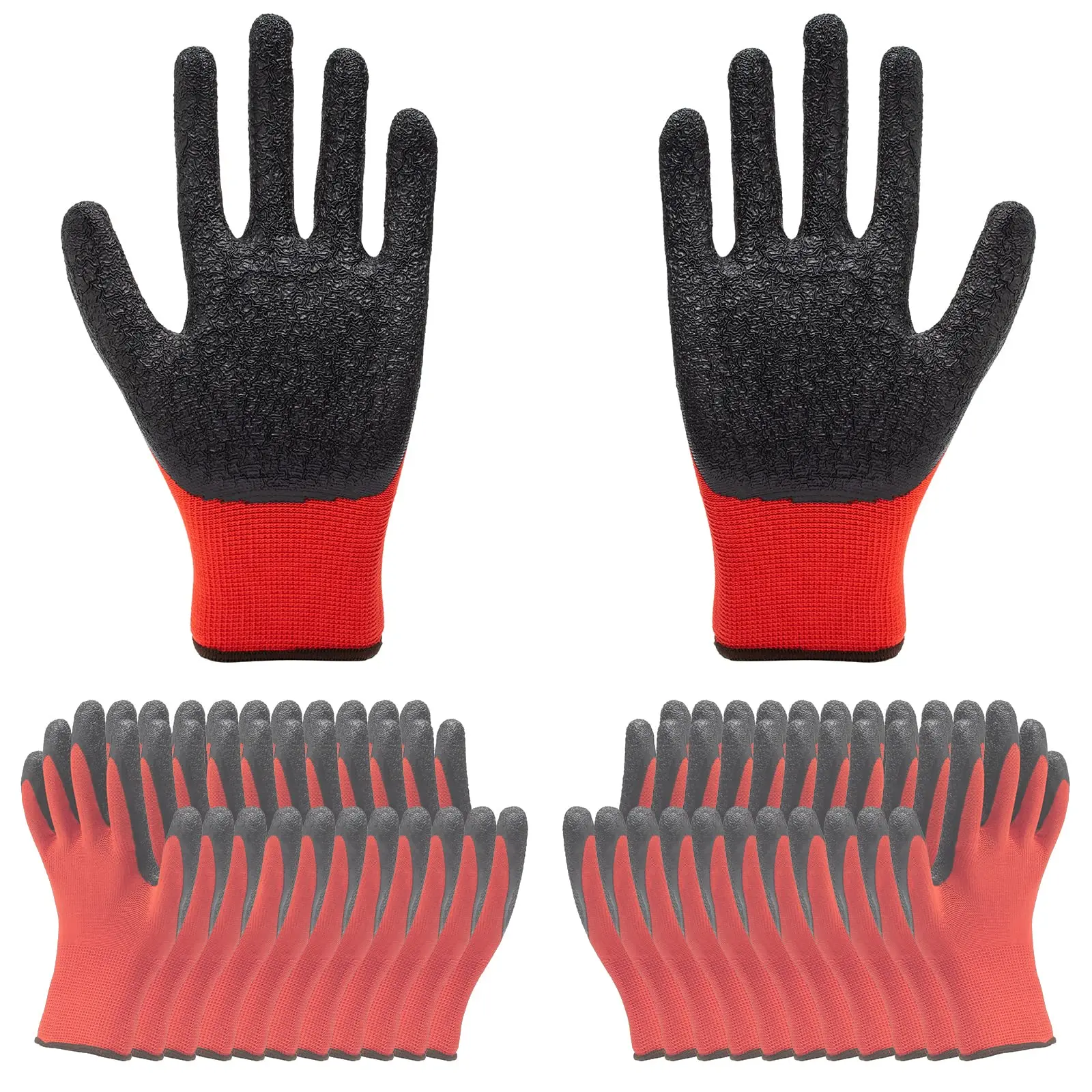 Industrial Construction Garden Work Gloves XL Polyester Microfiber Light Touch Screen Knitted Safety Protection Coating Latex PU