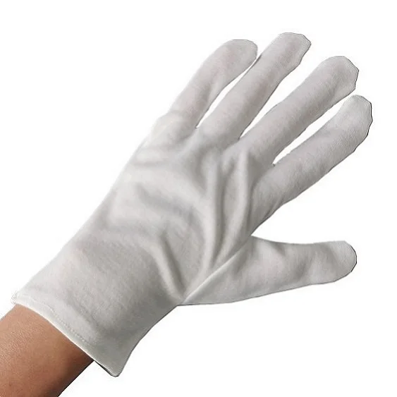 White Inspection 100% Cotton Work Gloves Ceremonial Gloves Men Serving Waiters Drivers Jewelry Gloves by Canleo International