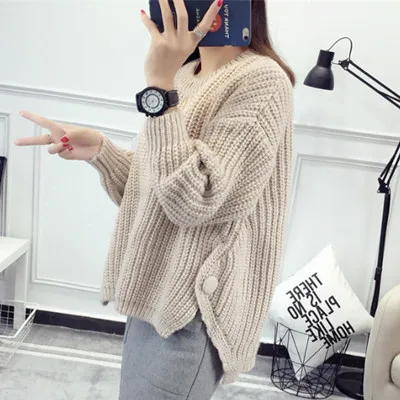 Autumn Winter Women Sweaters And Pullovers Korean Style Long Sleeve Casual Crop Sweater Slim Solid Knitted Jumpers