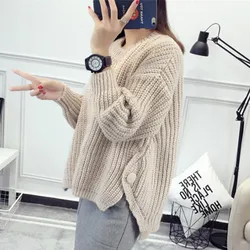 Autumn Winter Women Sweaters And Pullovers Korean Style Long Sleeve Casual Crop Sweater Slim Solid Knitted Jumpers