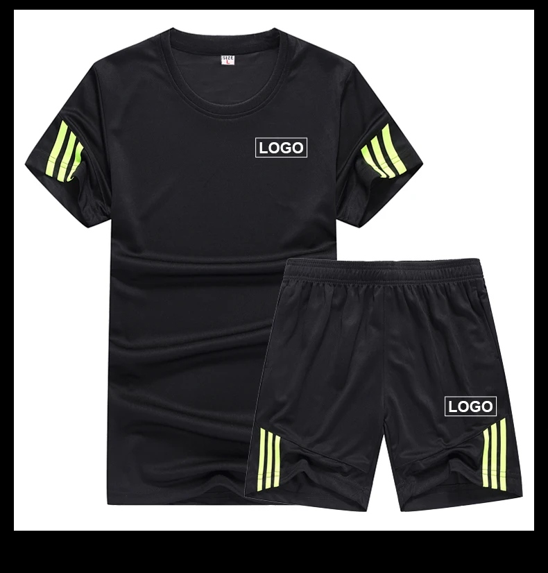 Best Selling Outdoor Fitness Gym Jogging Suits Breathable Mesh Soccer Jersey And Training Shorts Set 2 Piece Mens Tracksuit