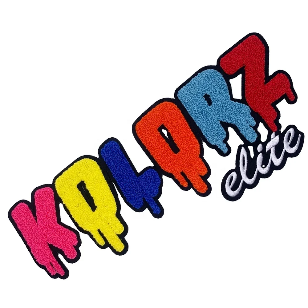 Direct factory chenille patches custom back patches Embroidery letter patches