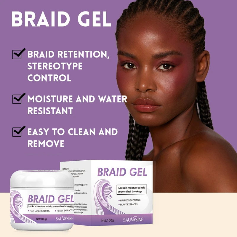 Waterproof edge control black people braid natural hair gel for black women wigs without alcohol
