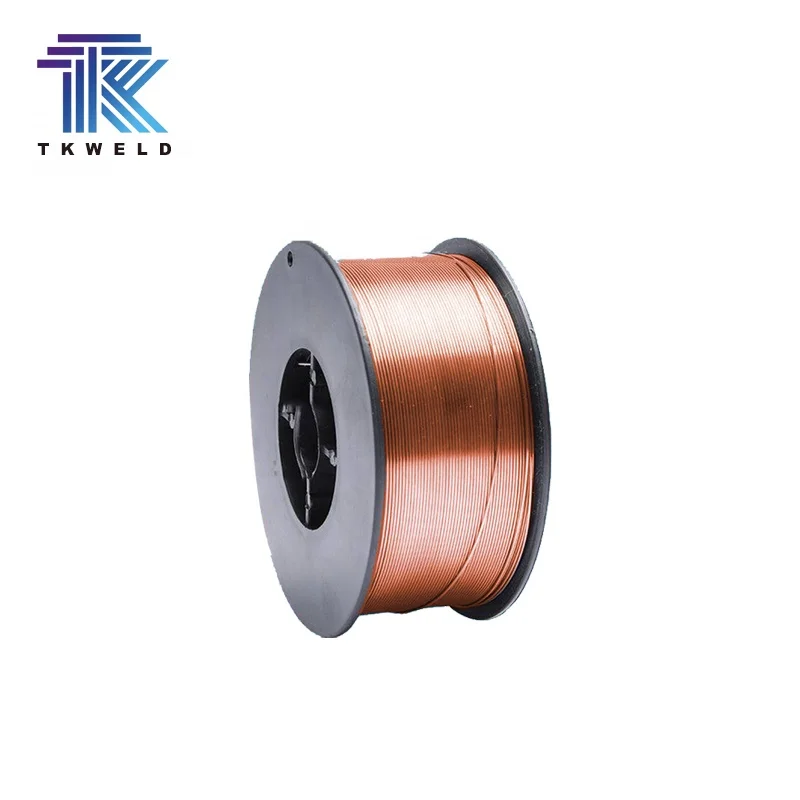 TKweld Copper Coated CO2 Protection Gas MIG Solid Cored Welding Wire ER70S-6 15kg 20kg Plastic spool OEM Customized Available