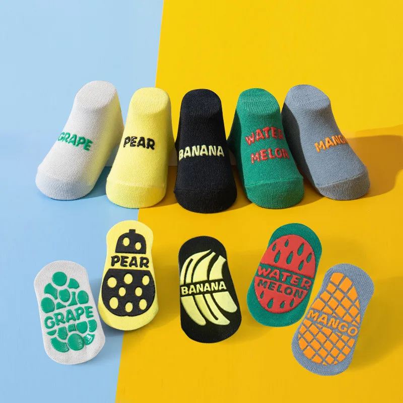 Новые детские Нескользящие носки-шить носки с забавными рисунками для новорожденных и малышей милые тапочки из чесаного хлопка маленьких детей сжатия