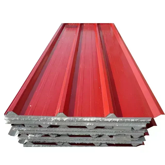 EPS Sandwich Wall Panel with Steel Sheet Roof Fireproof Glass Wool Panels Construction Prefab Houses Warehouses Workshops Hotels