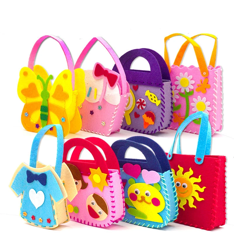 Kindergarten Cute Cartoon Handmade Sewing Toys Early Education Felt Non-woven Material Creative Animal Craft Diy Bag/