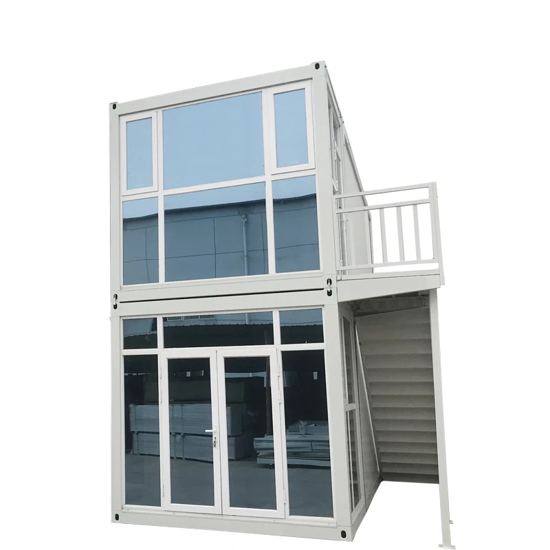 
two story glass Container Modular Prefabricated House 1 bedroom container house 