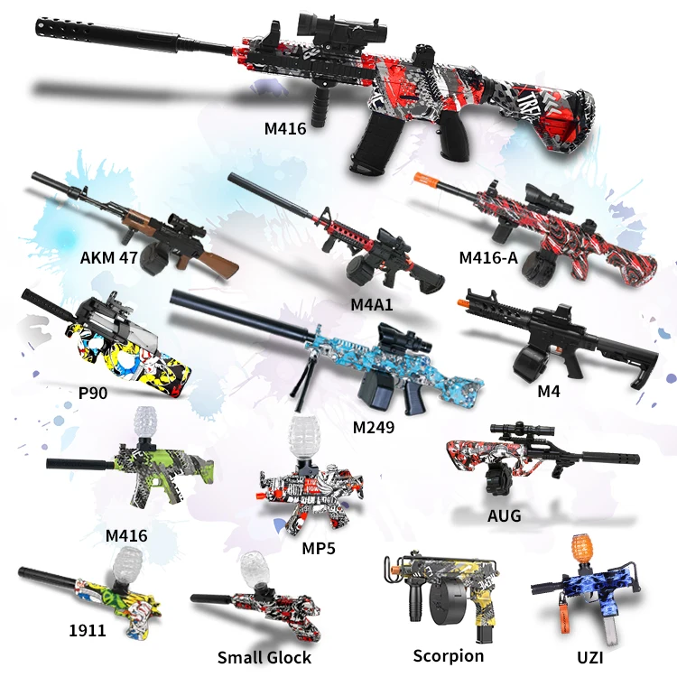 electric bb gun  guns soft ball glok guna de hidrogel gl 18 metal gel blaster blank gun gl 19 fully metallic