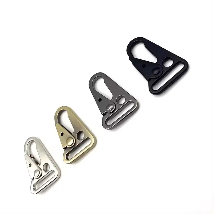 Metal safety buckle flat wire hook buckle zinc alloy color buckle customized label luggage accessories