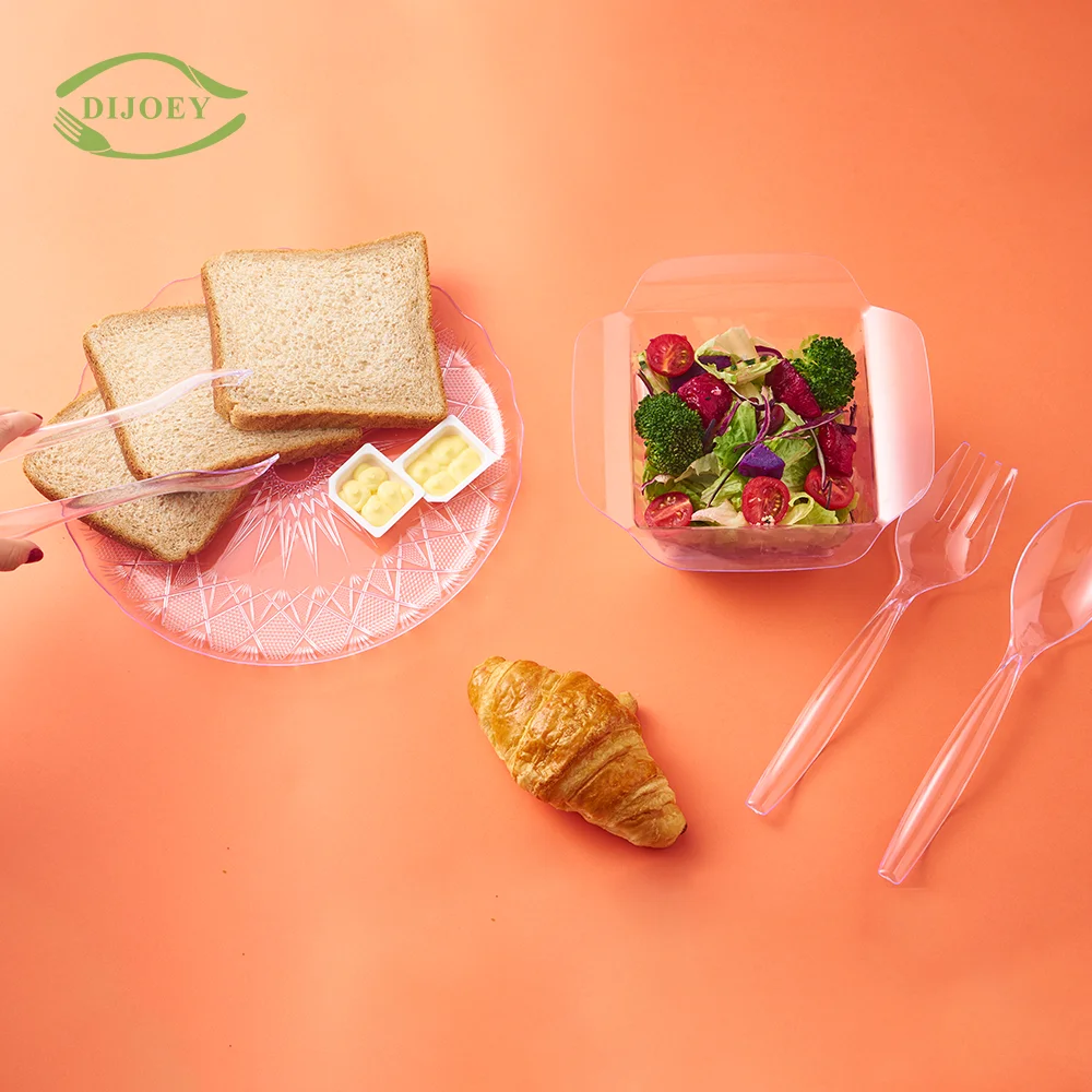 High quality wholesale cheap food grade plastic disposable transparent kitchen food snack fruit serving tray for promotion