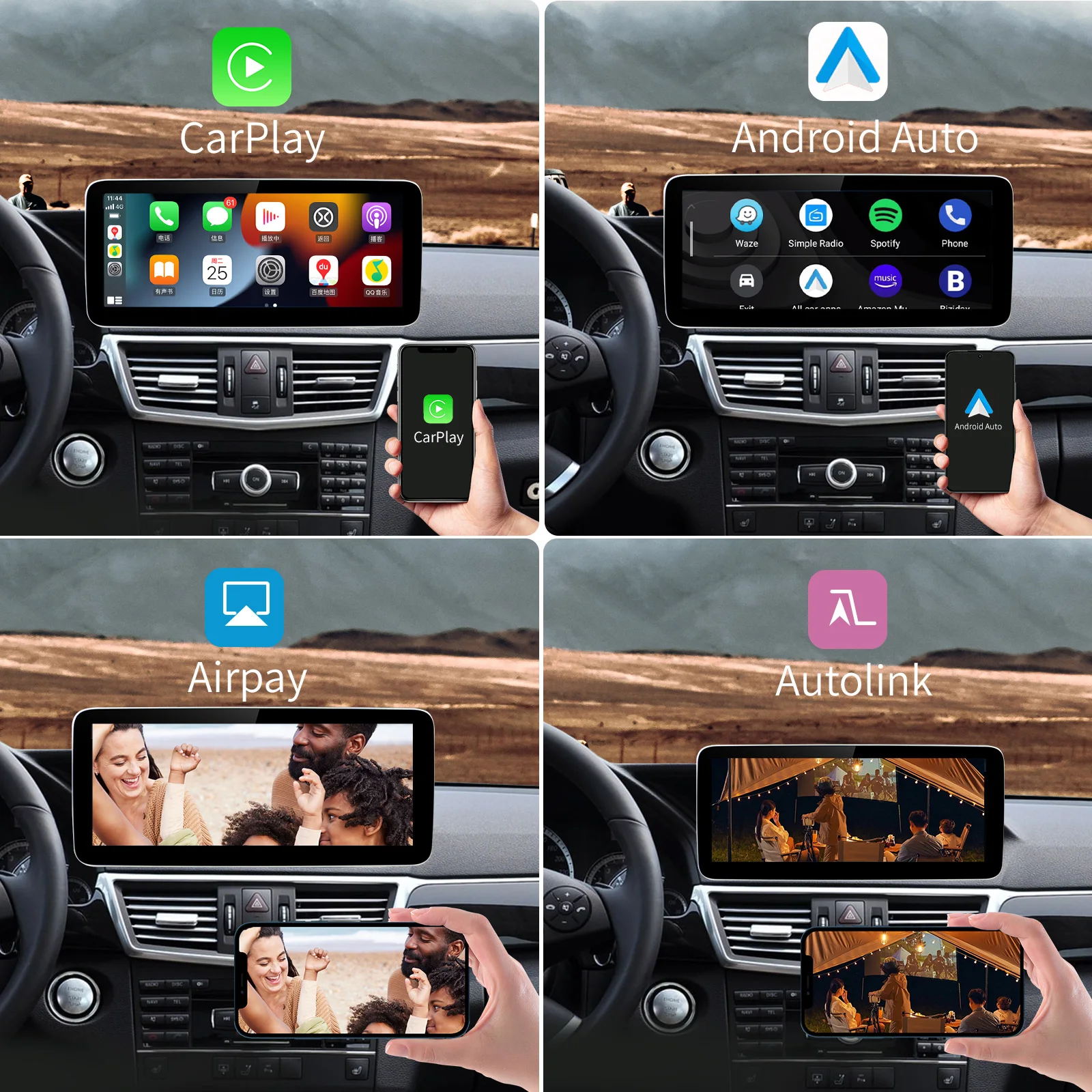 AUTOABC 12.3' Linux screen for Mercedes Benz NTG4.0 NTG4.5 Wireless Carplay Android Auto head unit GLA CLA GLC w204 w212 w176