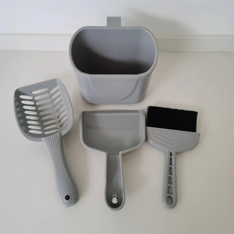 Cat Litter Shovel + Garbage Bin + Broom + Dustpan 4 in 1 Pet Cleaning Tool Set Dog Cat Poop Scooper Custom