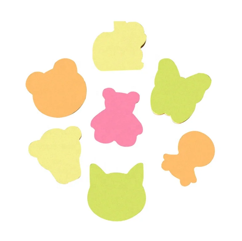 Wholesale Price Multi-Colored Flower Animal Shape Portable Cute Custom Memo Pad Sticky Note Set