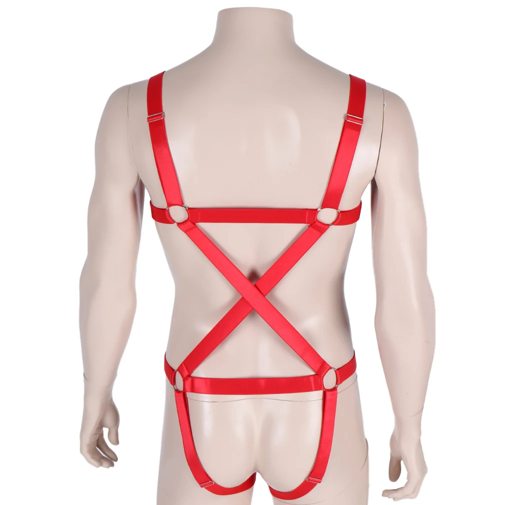 Erotic Wear Mens Elastic Chest Muscle Harness Belt Fancy Club Party Costume harness Mens Sexy Double Shoulder Straps