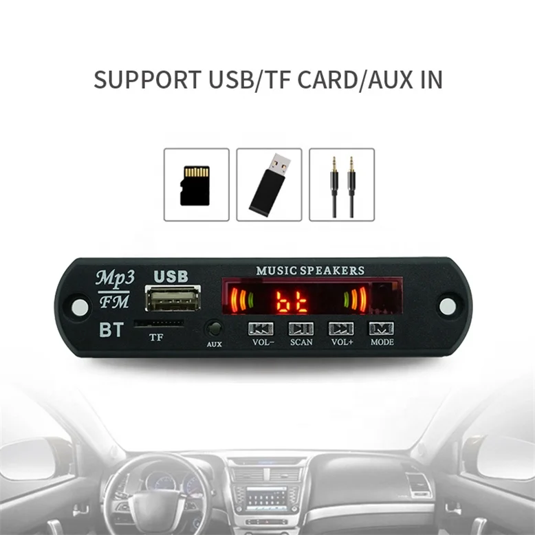 Wireless MP3 Player Module MP3 Decoder PCB Circuit Board 12V