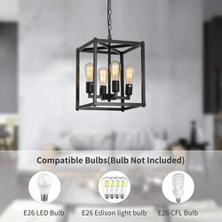 110-240v pendant ceiling lights metal hanging fixture E26 base chandelier for kitchen dining room hallway