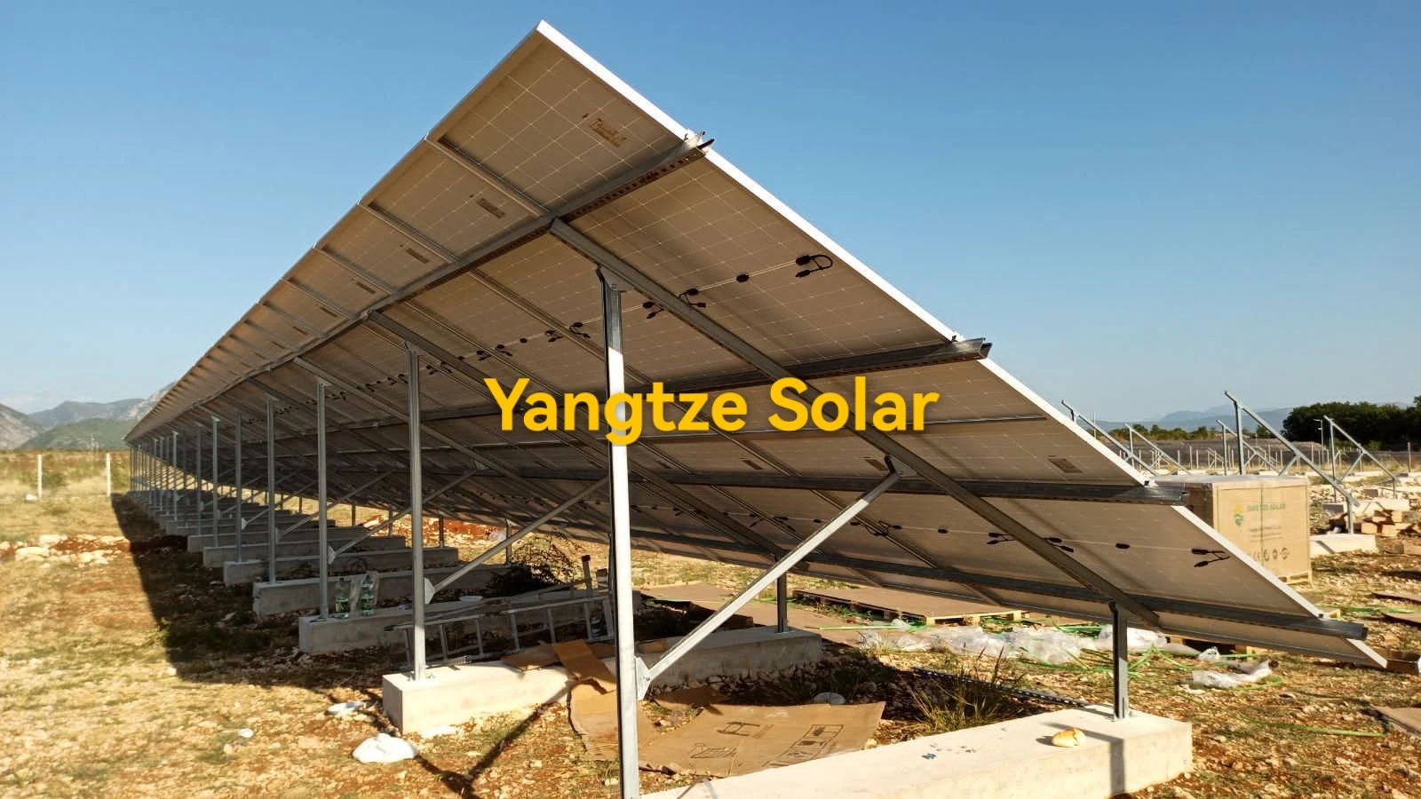 Yangtze Solar 50 kw on grid grid-tied grid-connected solar energy system installed on ground