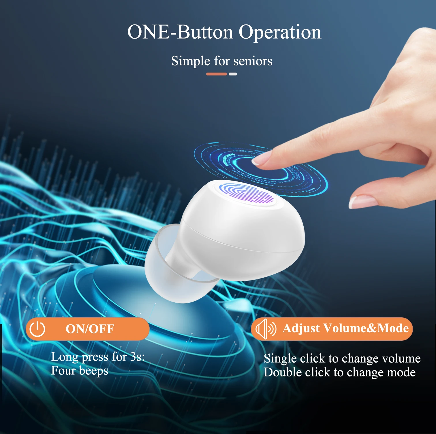 New Product Comfortable Hearing Aids with Touch Control Digital Rechargeable Hearing Aid for Hearing Loss