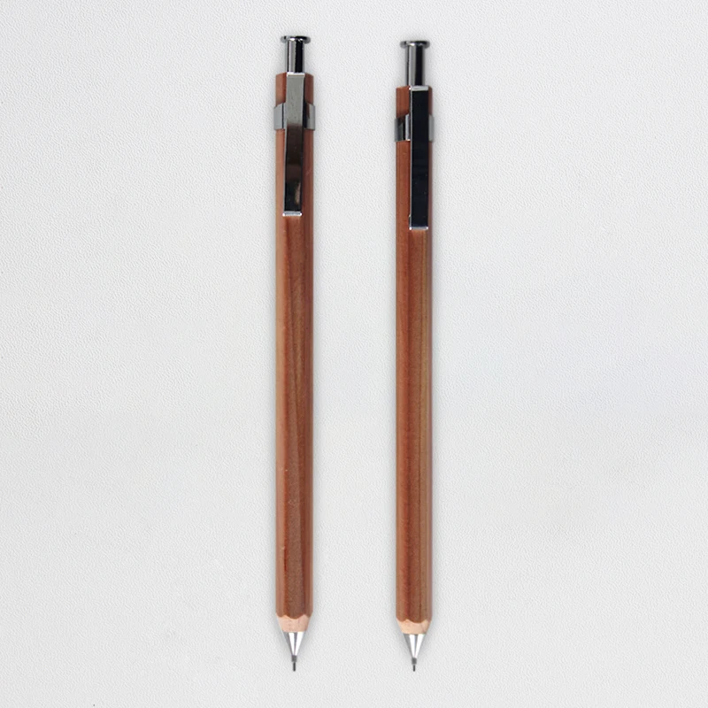 Free sample high quality cedar wood mechanical pencils 0.5mm 0.7mm lead flexible pencil in bulk